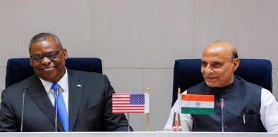 Indian Defence Minister Rajnath Singh and US Defence Secretary Lloyd Austin (Photo: State Dept.)
