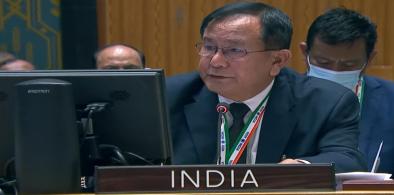 R.R. Ringh, India’s Minister of State for External Affairs speaks at a meeting of the United Nations Security Council on Thursday, June 2, 2022. (Photo: UN)