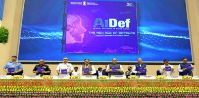 Seventy-five newly-developed Artificial Intelligence (AI) -powered technologies were launched by India's Defence Minister Rajnath Singh during the first AI in Defence (AIDef) symposium and exhibition organised in New Delhi (Photo: Twitter)