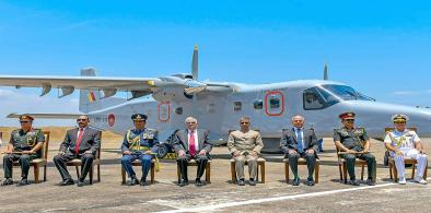 Sri Lankan President Ranil Wickremesinghe was present at the ceremony of Indian Navy's DO 228 Maritime Patrol Aircraft was handed over to Sri Lanka (Photo: Indian Navy/Twitter)