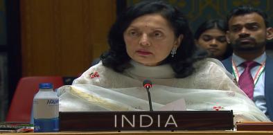India’s Permanent Representative Ruchira Kamboj speaks at the United Nations Security Council on Monday, August 22, 2022. (Photo Source: UN)