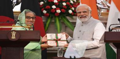 PM and the Prime Minister of Bangladesh, Ms. Sheikh Hasina at the Exchange of MOUs / Press Statement, at Hyderabad House, in New Delhi on September 06, 2022(Photo: PIB)