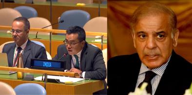 Mijito Vinito, First Secretary in India’s United Nations Mission, gives the right of reply at the General Assembly to Pakistan Prime Minister Muhammad Shehbaz Sharif’s attacks on India earlier on September 23, 2022. (Photo Source: UN)