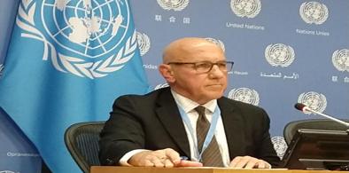 United Nations Special Rapporteur on the Situation of Human Rights in Myanmar Tom Andrews at a news conference at the UN headquarters in New York on Wednesday, October 26, 2022. (Photo: Arul Louis)