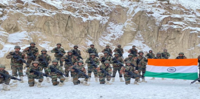 Indian soldiers at LAC in Ladakh(Photo: Twitter)