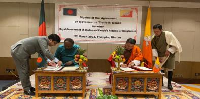 Bhutan and Bangladesh inked a transit deal in Thimpu, the capital of Bhutan (Photo: bangladeshpost)