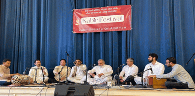 Members of LearnQuest, the oldest Indian classical music institute in the Boston region, perform at the festival. Photo: S. Ali Rizvi. 