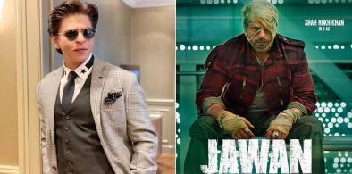 SRK with Jawan movie poster