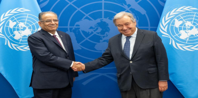 Pushpa Kamal Dahal ‘Prachanda’, Prime Minister of Nepal, met with United Nations Secretary-General Antonio Guterres on September 17, 2023, at the UN headquarters. (Photo: UN)