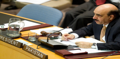  Mohammad Masood Khan, who was Pakistan's permanent representative in 2013, presides over a meeting of the United Nations Security Council. (File Photo: UN)