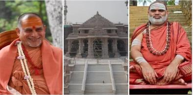 Shankaracharyas of Dwarka SharadaPeetham (left) and Sringeri Math (right)