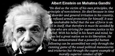 Einstein quote on Gandhi