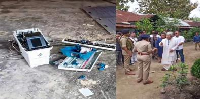 Firing in Manipur Lok Sabha polling station(Photo: Twitter)