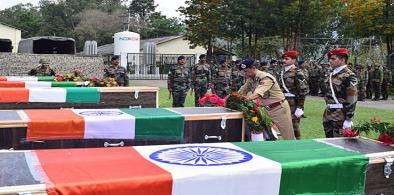 The wreath-laying ceremony for the fallen bravehearts in the Poonch terror attack (Photo: Twitter)