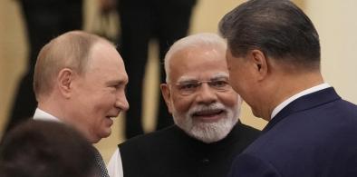 Modi with Putin and Xi in Tianjin