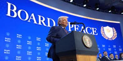 Trump announcing in Davos Gaza Board of Peace
