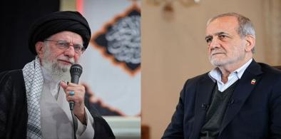 Iran's Supreme Leader Khamenei and President Masoud Pezeshkian.