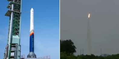India’s first privately developed orbital-class rocket Vikram-1 lifts off from Satish Dhawan Space Centre in Sriharikota. Photo: Special Arrangement