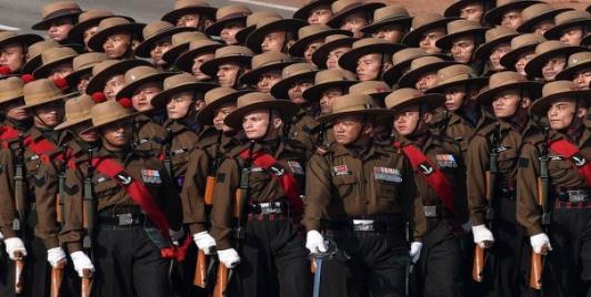 Gorkha Regiment marching on Republic Day