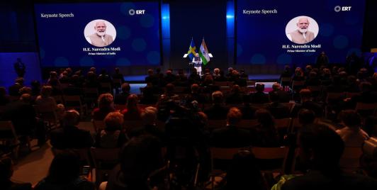 PM Modi at India-North Europe summit recently at Gothenburg