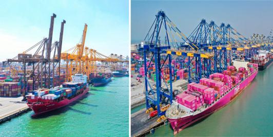 Colombo and Mundra ports