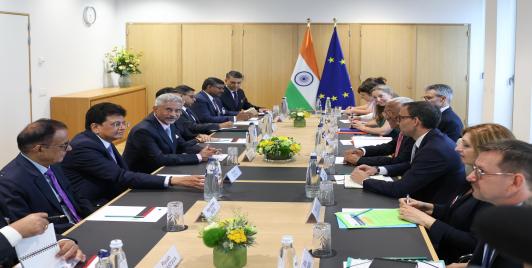 European Council Presdident Antonio Costa meets Indian ministerial delegation (EU photo)