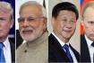 Donald Trump, Narendra Modi, Xi Jinping and Vladimir Putin