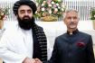 Union External Affairs Minister S Jaishankar during a meeting with his Afghani counterpart Amir Khan Muttaqi, in New Delhi